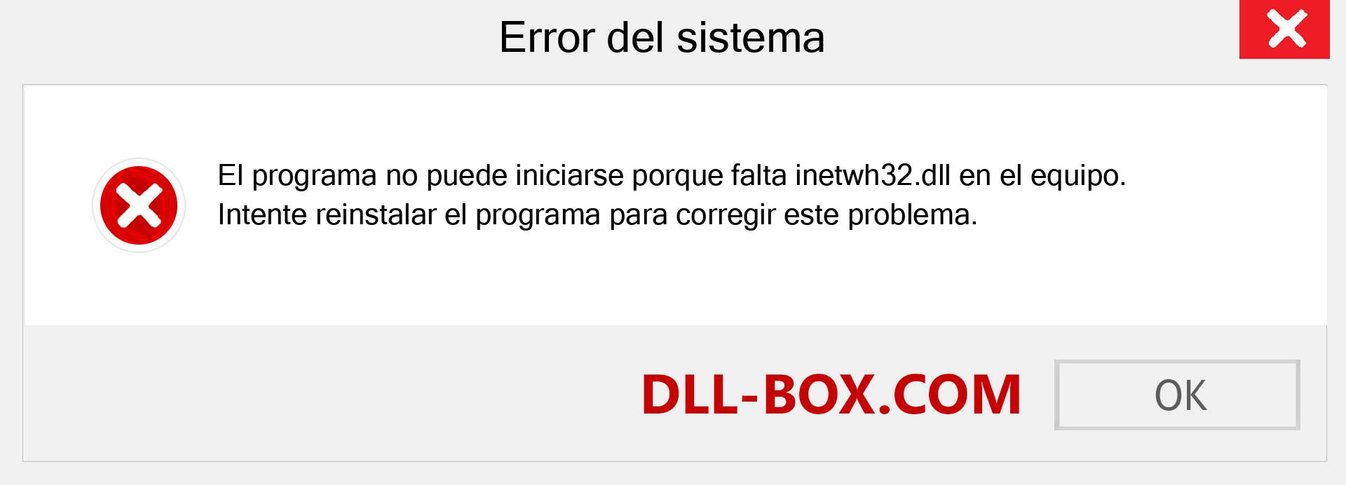 ¿Falta el archivo inetwh32.dll ?. Descargar para Windows 7, 8, 10 - Corregir inetwh32 dll Missing Error en Windows, fotos, imágenes